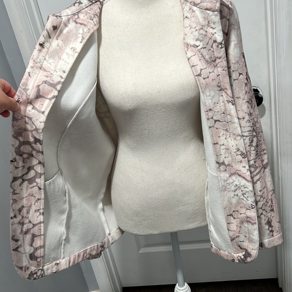 CHICOS Blur Illusion Jarrah Belladonna Pink Fleece Jacket Blazer - Picture 9 of 12